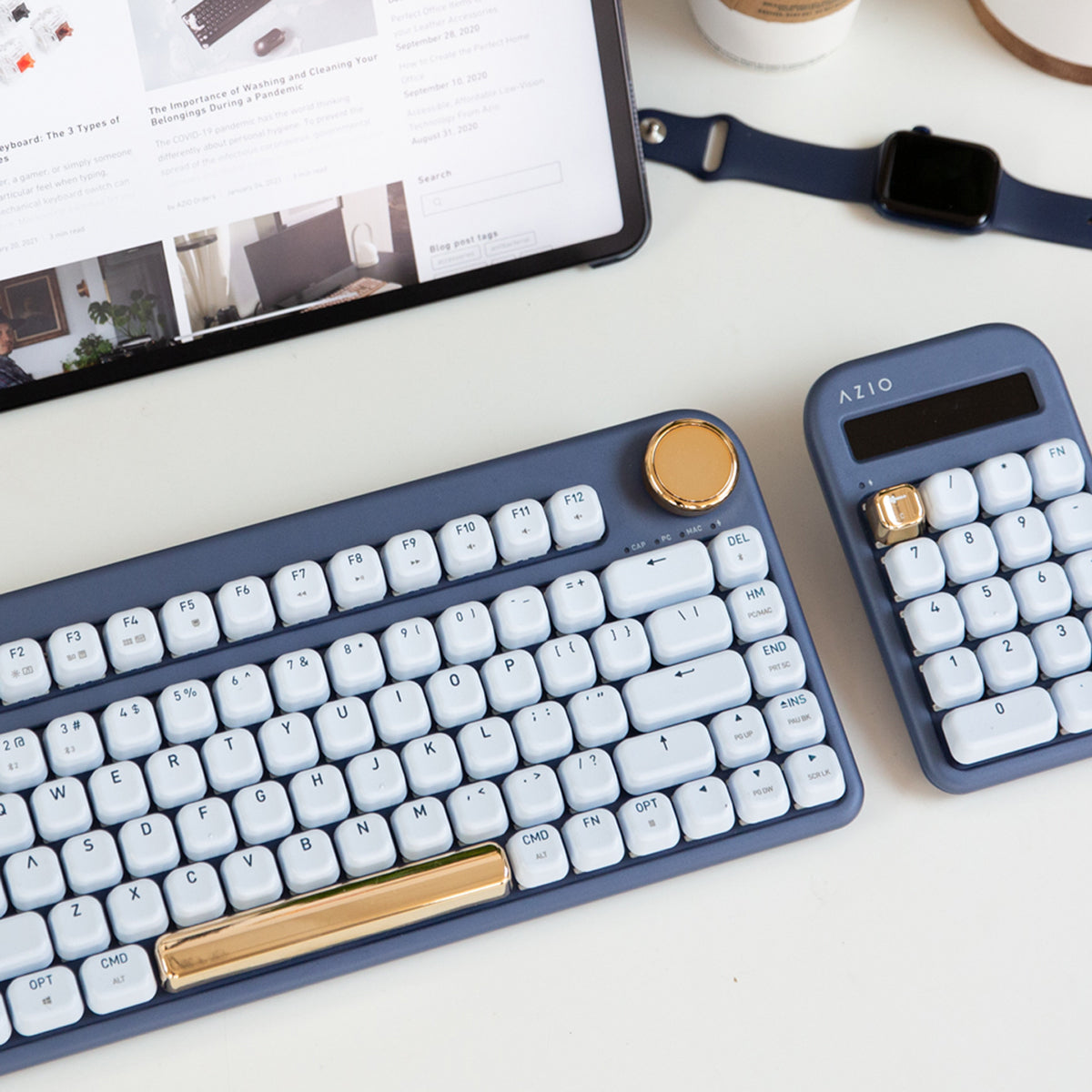 Keyboard nirkabel Izo (tombol biru)