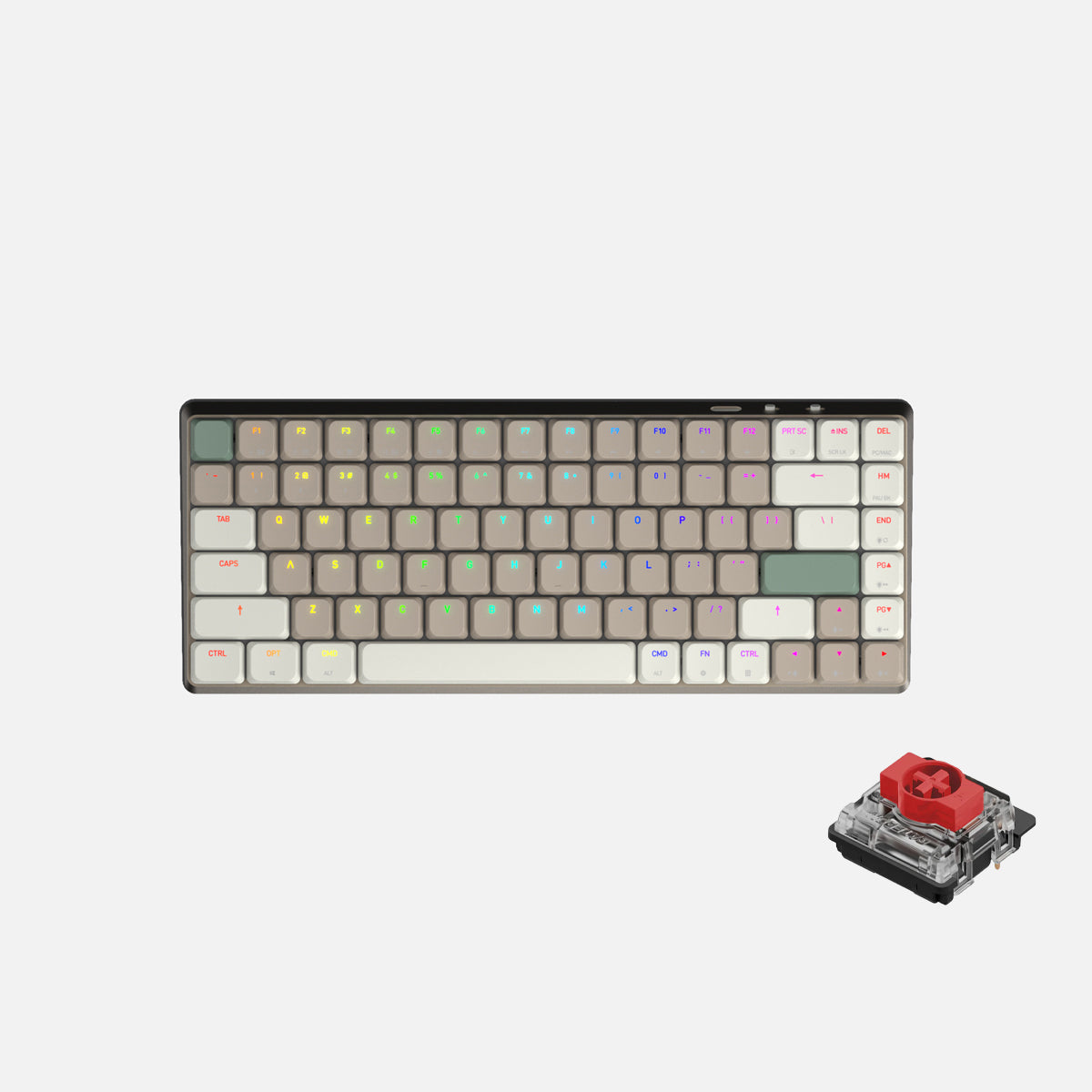 Teclado Cascade fino 75% sem fio hot-swap