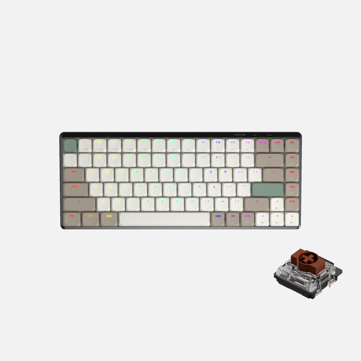 Teclado Cascade fino 75% sem fio hot-swap