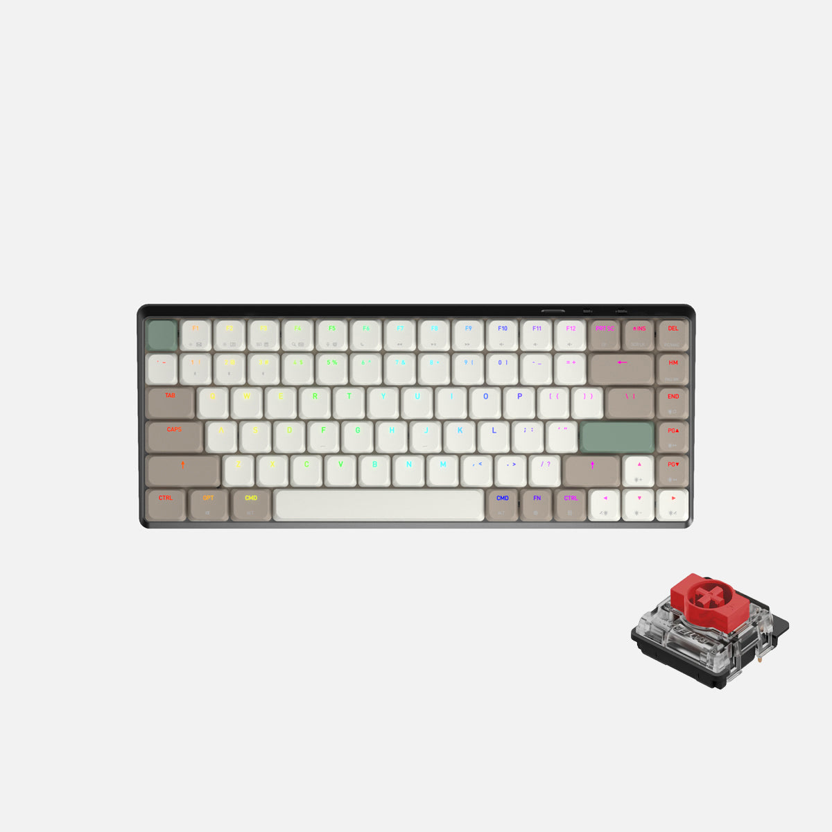 Teclado Cascade fino 75% sem fio hot-swap