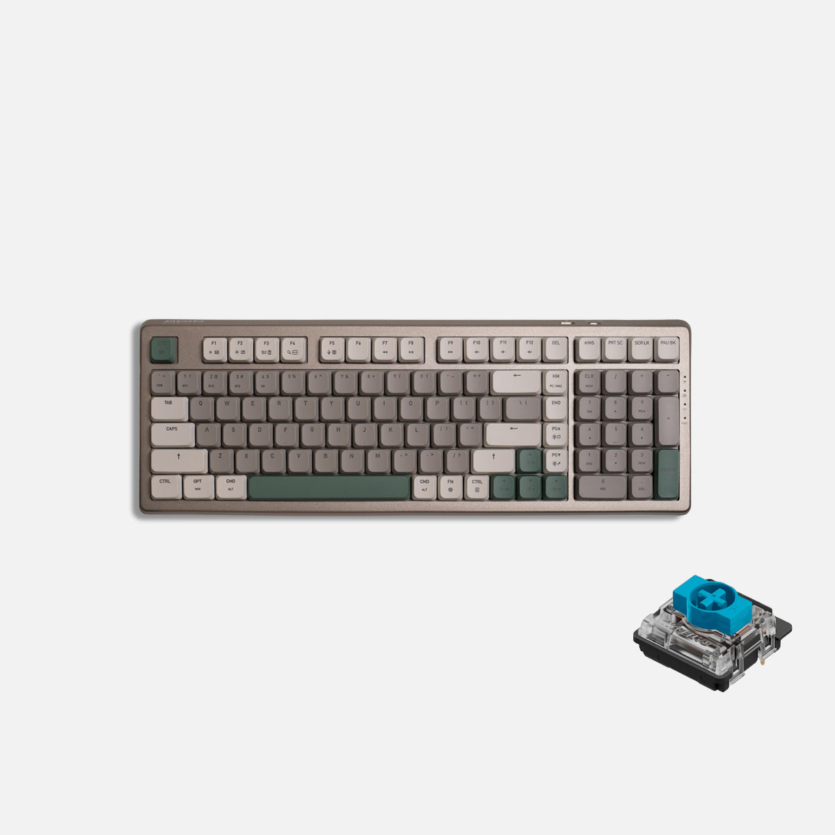 Teclado Cascade 98% fino sem fio hot-swap