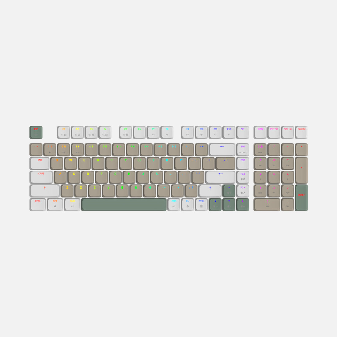 Bosslanke keycaps - 98% lay-out